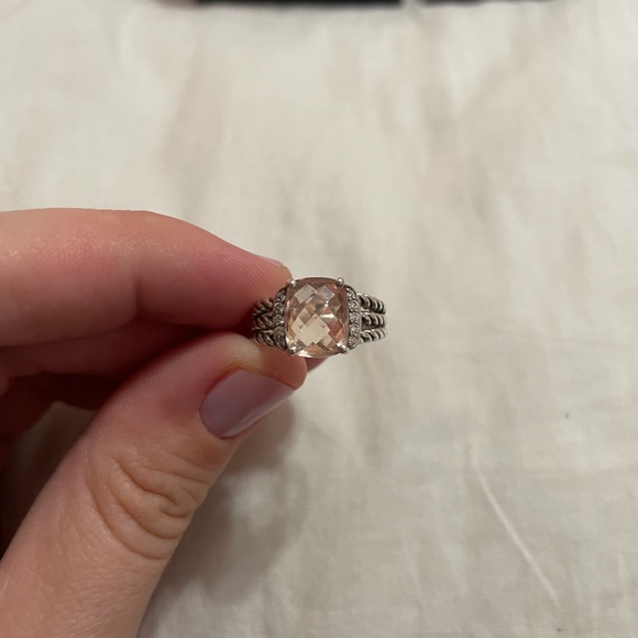 Authentic David Yurman Petite Wheaton Morganite and Diamonds, 10mm - Picture 6 of 9